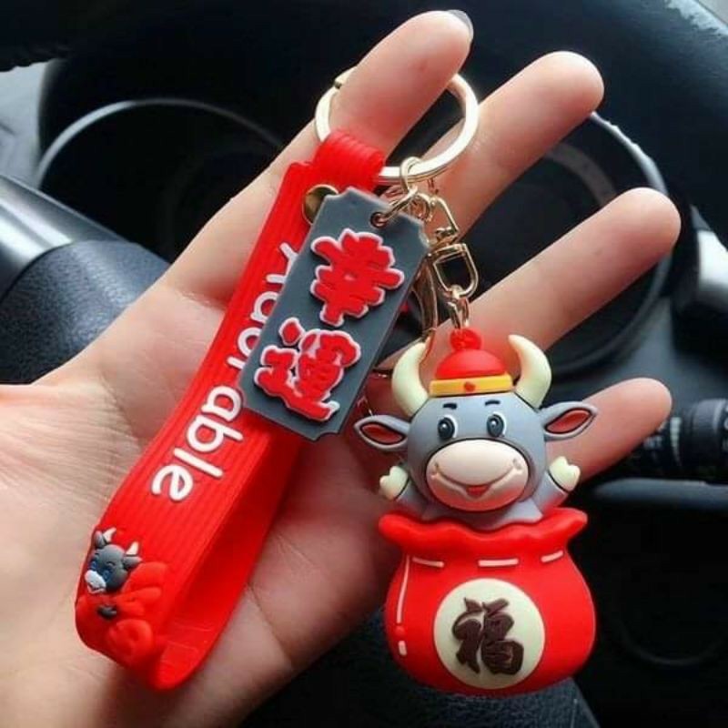 Móc khóa cute, Móc khóa trâu may mắn tài lộc