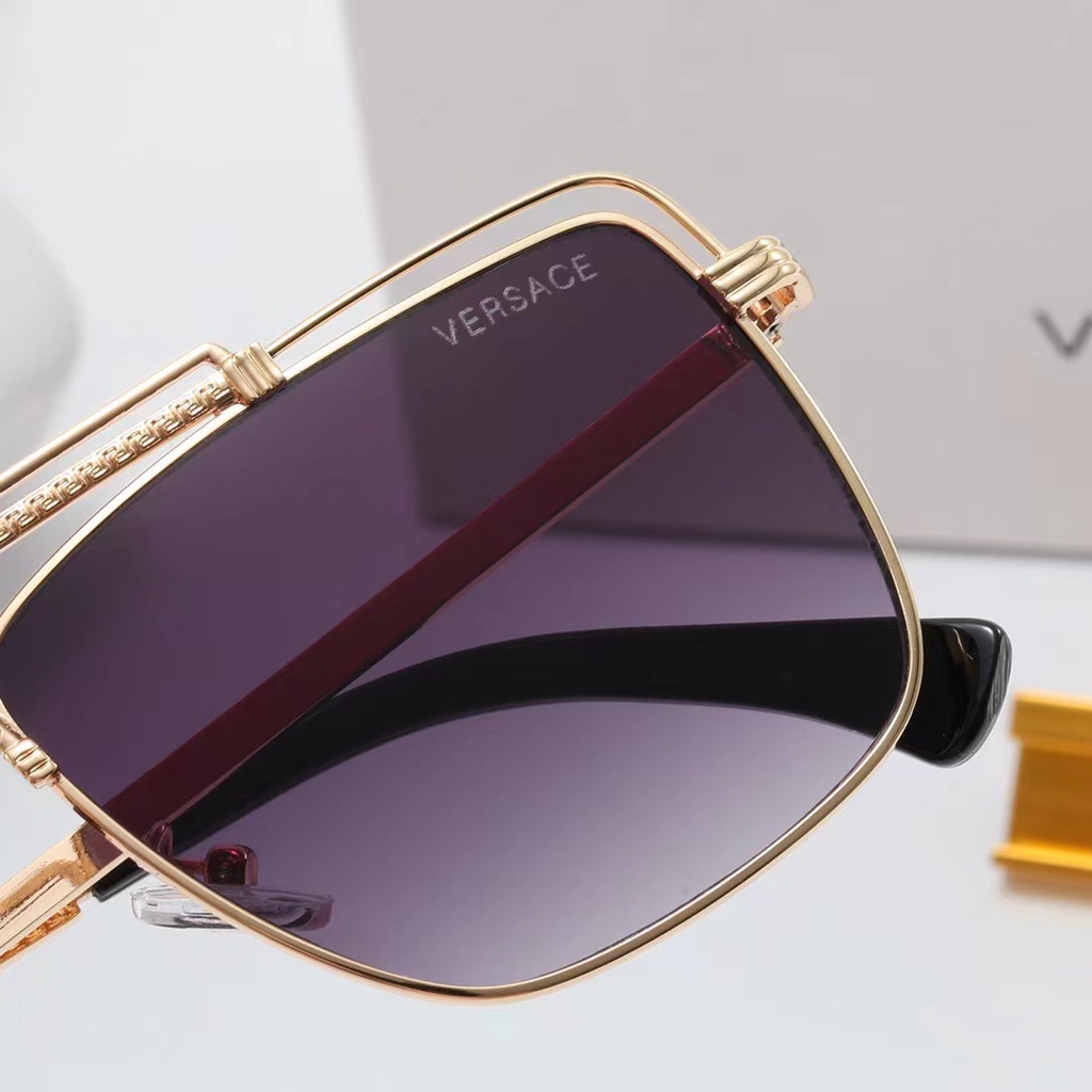 VERSACE Kính Chống Nắng Chống Tia UV Gọng Vuông Phong Cách Retro Thời Trang Cho Nam Và Nữ