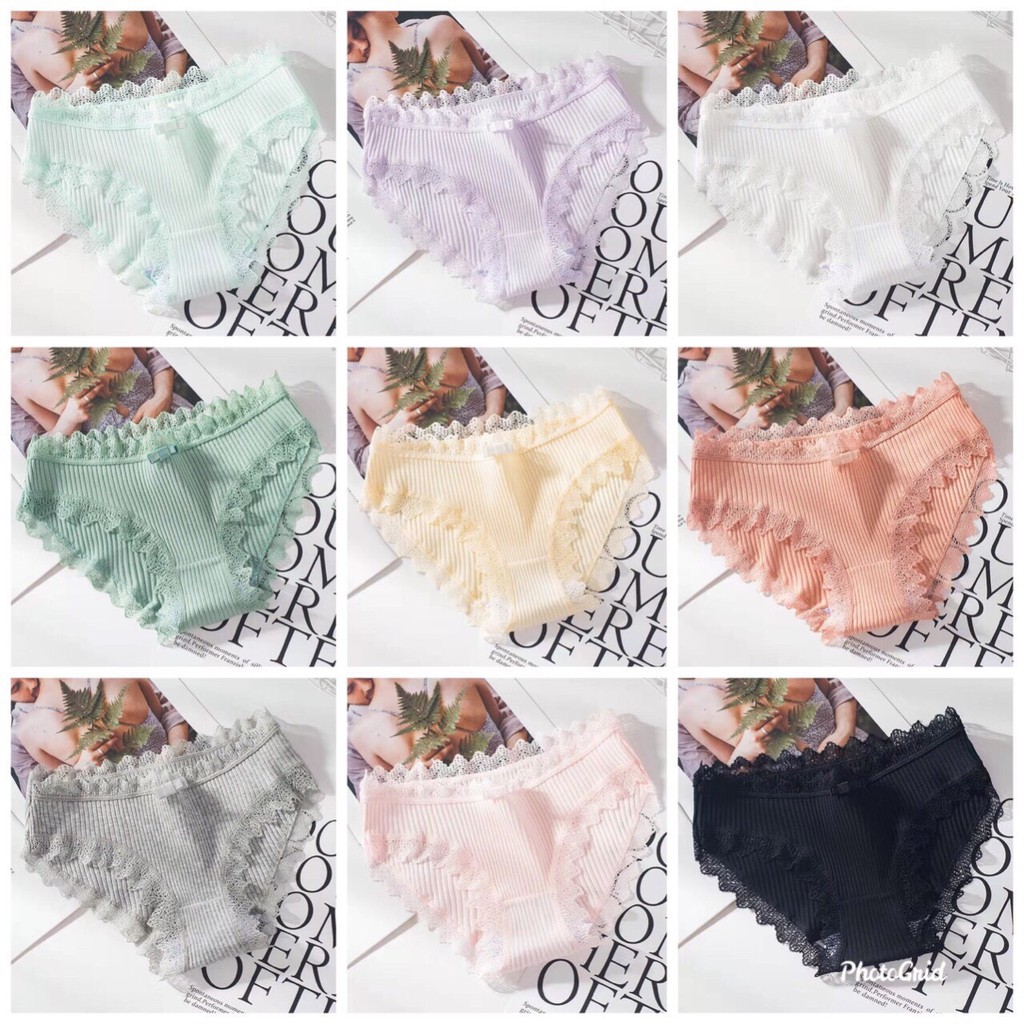 Quần lót nữ ❣️FREESHIP❣️ Combo 4 quần sịp nữ gân tăm kháng khuẩn