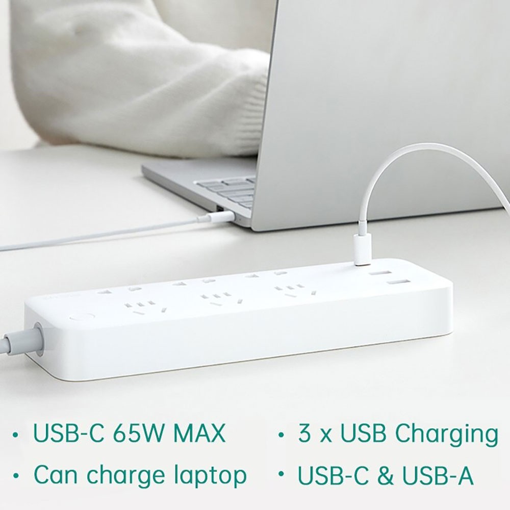 Ổ cắm điện ZMI CXP01 65W 6 cổng AC, 2 cổng USB, 1 cổng Type C - Bảo hành 1 tháng - Shop Điện Máy Center