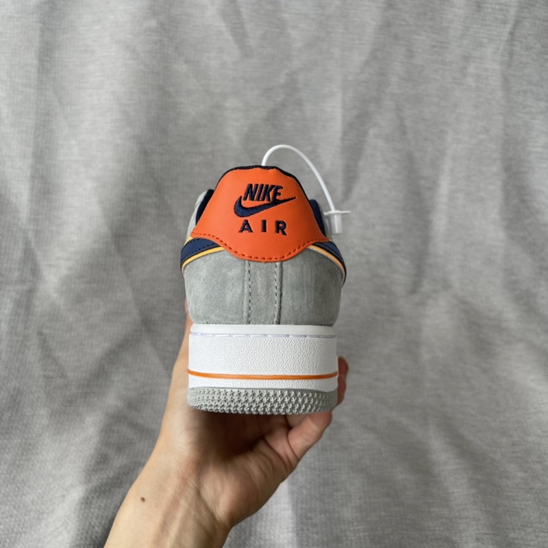 Af1 xám gót cam hàng cao cấp, giày thể thao sneaker đủ phụ kiện, đế khâu da lộn, ảnh chi tiết và video tự quay