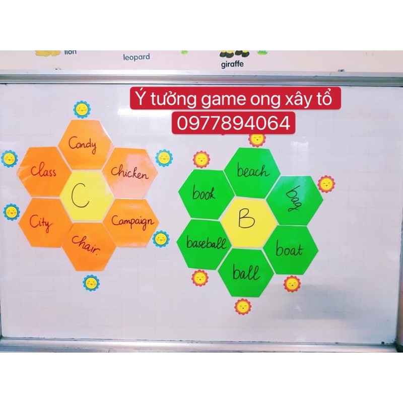 SET 7 miếng lục giác sẵn nam châmGame ong xây tổ hấp dẫn