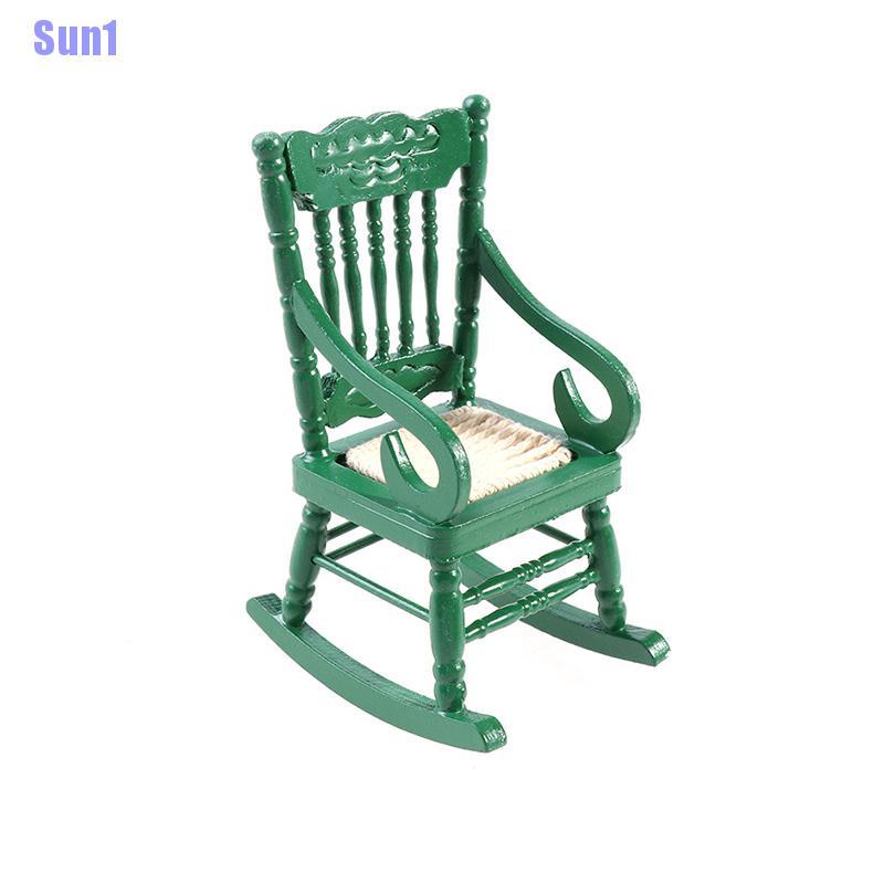 Mô Hình Ghế Gỗ Mini Tỉ Lệ 1 / 12 Trang Trí Nhà Búp Bê