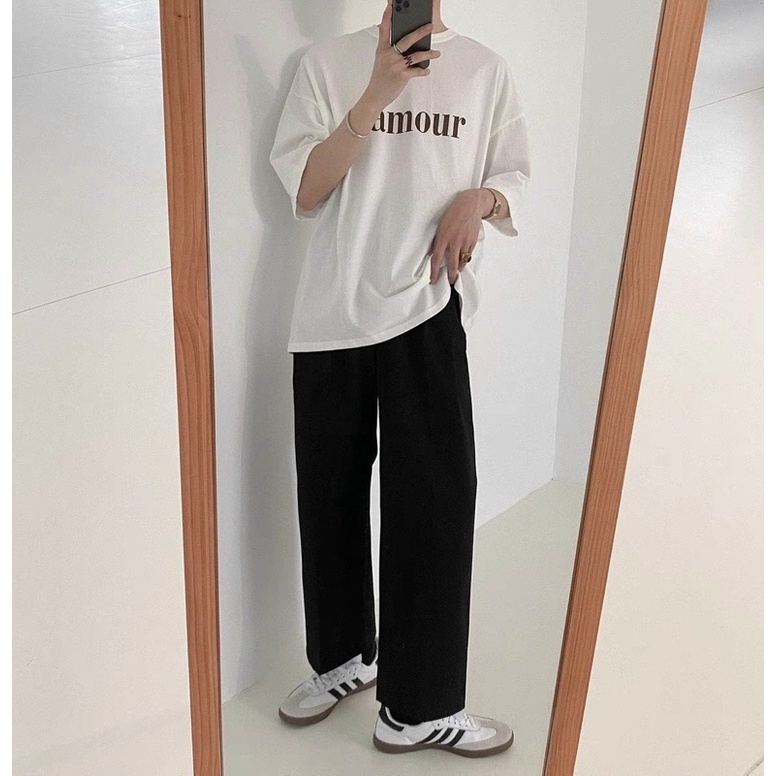 ÁO THUN TAY LỠ COTTON L’AMOUR FORM UNISEX (hình chụp thật)