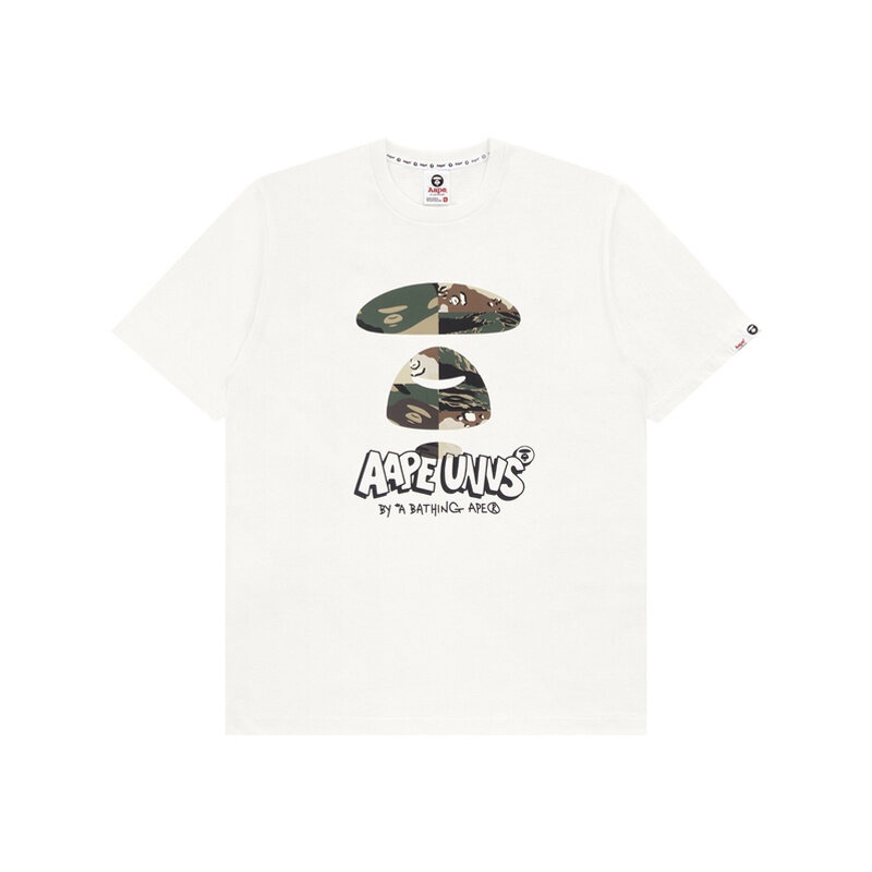 Áo Thun Unisex Ngắn Tay In Logo Bape Ngụy Trang Đơn Giản Chất Lượng Cao