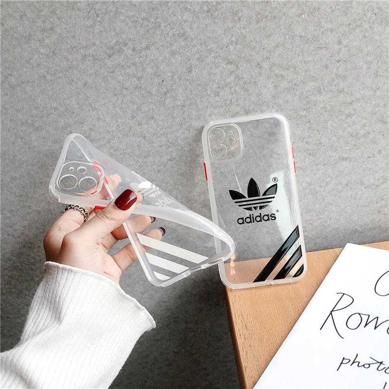 Ốp điện thoại silicone mềm trong suốt in hình logo ADIDAS thời trang cho Iphone 11 Pro Max X Xr 6 7 8 Plus