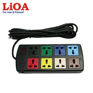 Ổ cắm điện LiOA đa năng 8 ổ cắm 8D33N (3m-3 lõi)