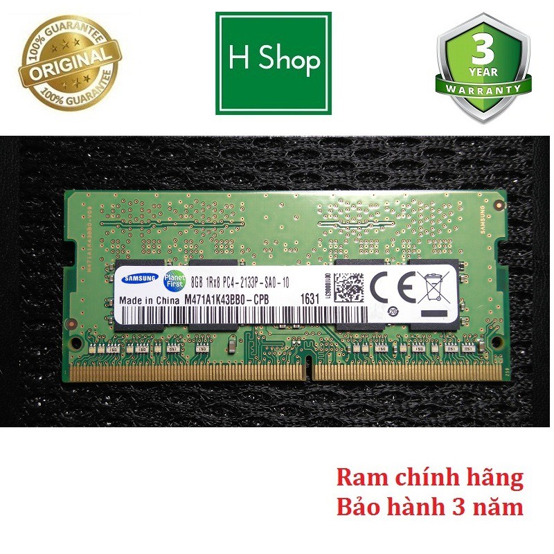 [Mã ELMS05 giảm 5% đơn 300k]Ram laptop 8GB DDR4 bus 2133, tháo máy chính hãng bảo hành 3 năm