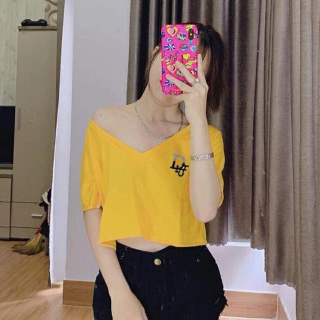 [ Mã WASTAPR giảm 10K đơn 50K] ÁO CROPTOP CỔ TIM ĐÍNH CƯỜM
