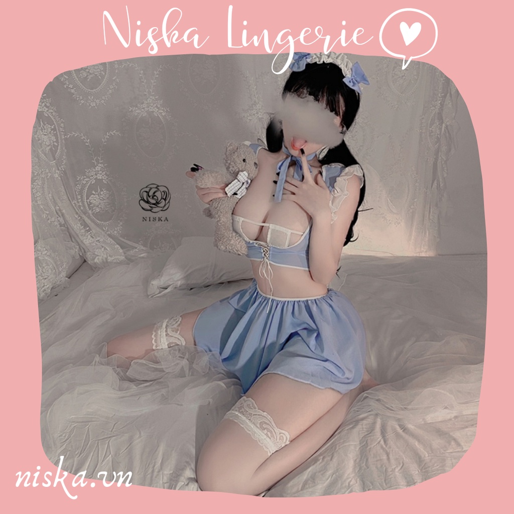Cosplay hầu gái nhiều phụ kiện, trang phục hóa trang hầu gái, maid - C476