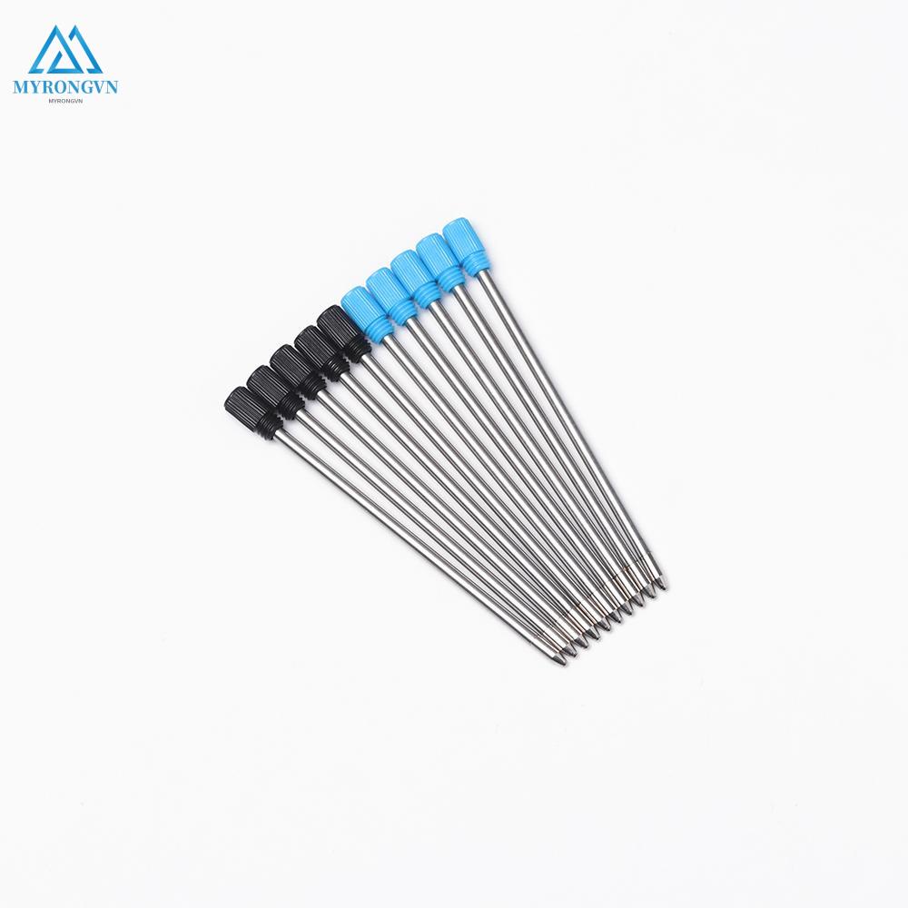 Set 10 Ruột Bút Máy Vỏ Kim Loại Màu Xanh / Đen Ngòi 0.5mm Độc Đáo