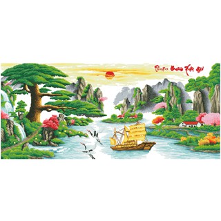Tranh thêu chữ thập thuận buồm xuôi gió ( chưa thêu)-X8134