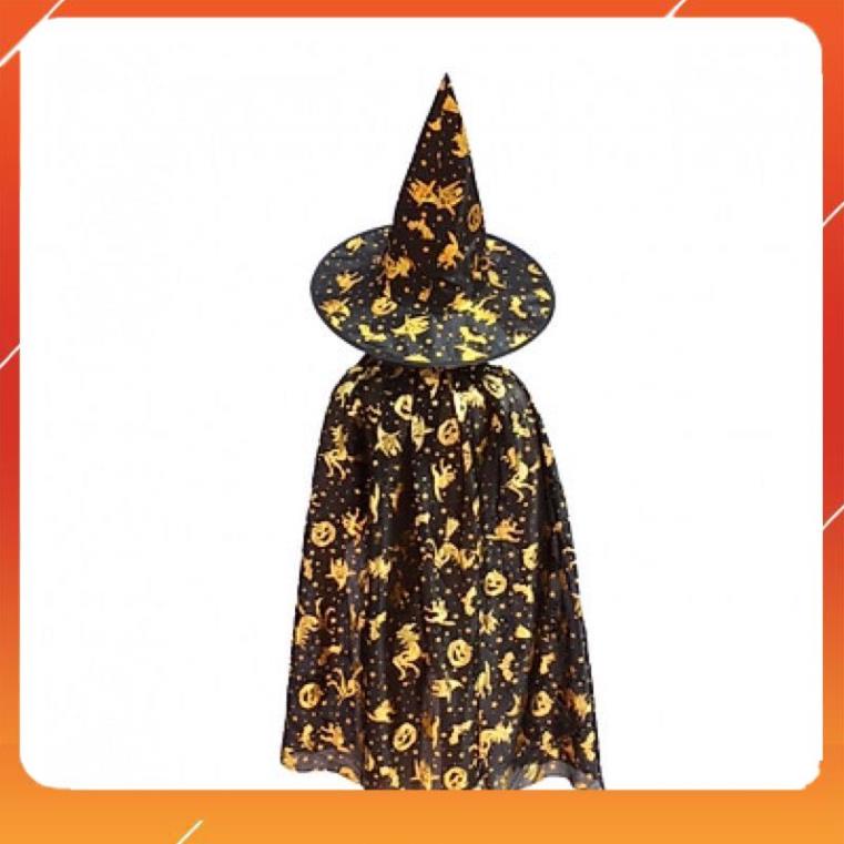 Áo choàng phù thủy Halloween 80 và 120cm dùng để hoá trang lễ hội