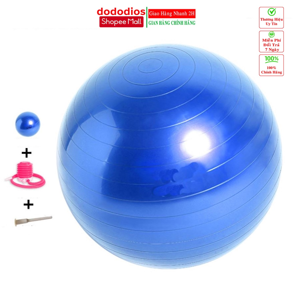 [Shopee Mall -Tặng Bơm] Bóng tập yoga cao cấp 75cm dày 2mm chống nổ dododios
