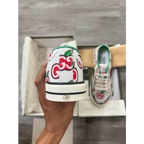 GIÀY GU.CI TÁO SNEAKERS TRẮNG ĐỎ LAI AU CAO CẤP