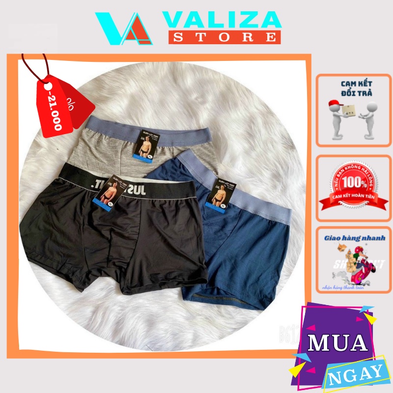 Quần sịp đùi nam hàng cao cấp, COMBO 2 quần lót nam đẹp co giãn thông hơi thoáng mát dành cho nam VALIZA DL01