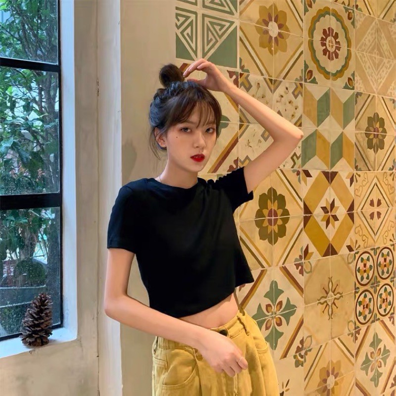 ÁO CROPTOP TRƠN CỔ TRÒN