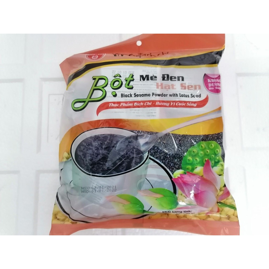 [350g – Không đường] Bột mè đen hạt sen [VN] BÍCH CHI (Sugar free) Black Sesame Powder with Lotus Seed (btn-hk)