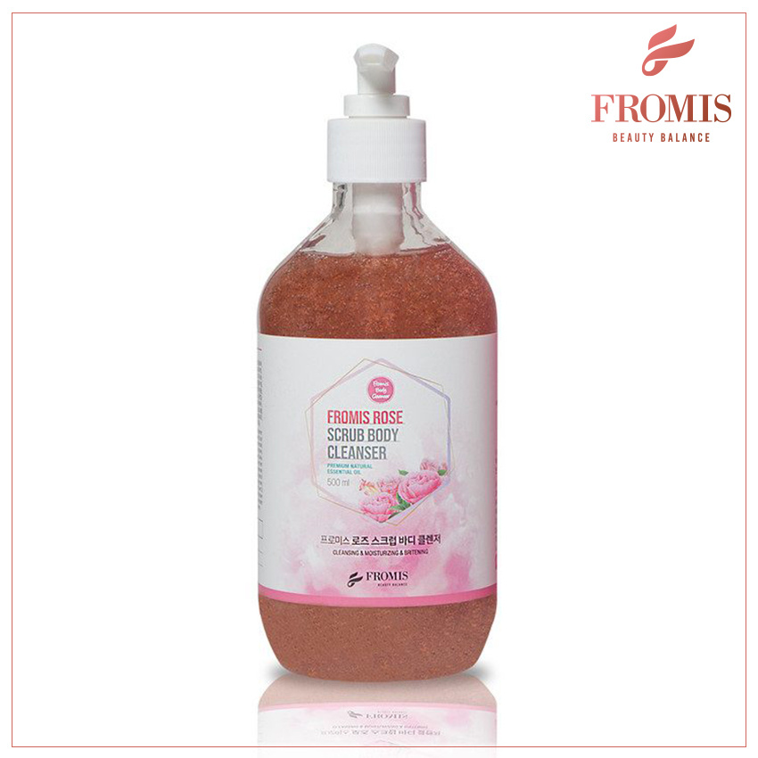 SỮA TẮM TẨY DA CHẾT HƯƠNG HOA HỒNG FROMIS_Fromis Rose scrub body cleanser 500ml