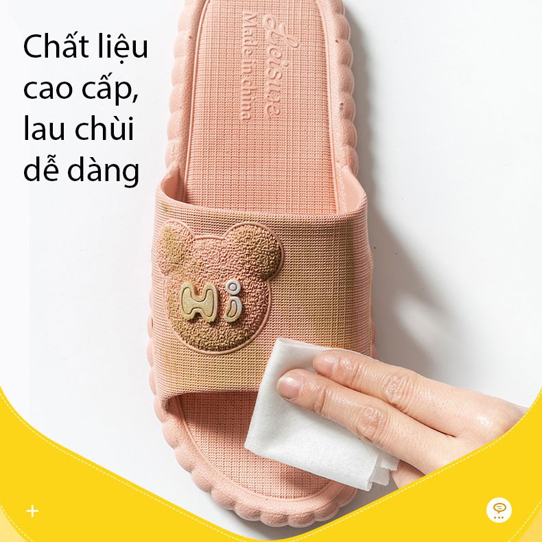 DÉP NỮ NAM UNISEX QUAI NGANG, DÉP TRONG NHÀ DÉP GẤU HI, DÉP ĐI TRONG NHÀ THỜI TRANG CUTE CAO CẤP