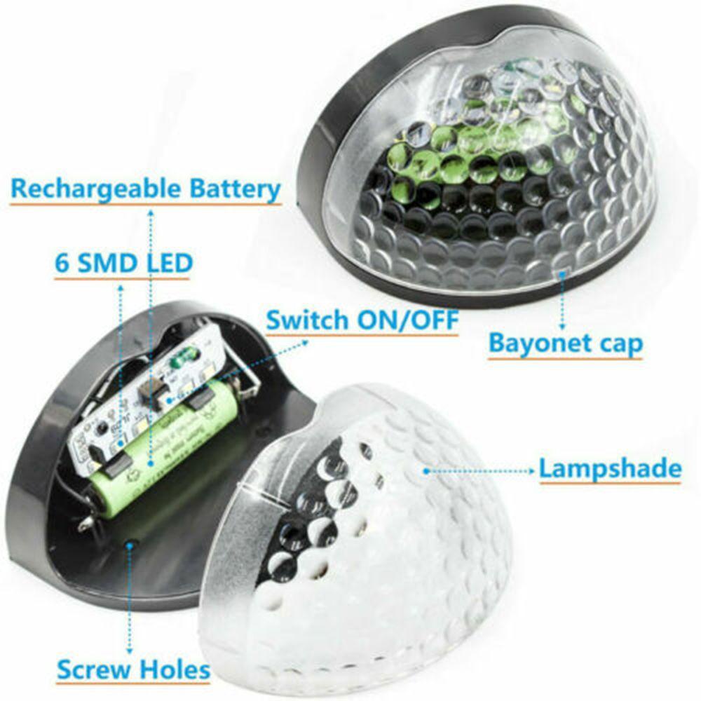 KUNHEV Đèn LED 6 Bóng Năng Lượng Mặt Trời Hình Bán Nguyệt Trang Trí Hàng Rào