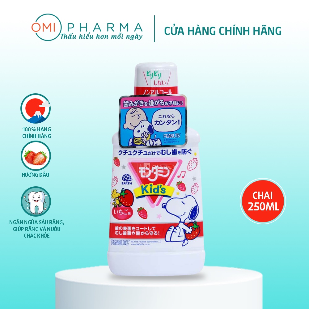 Nước Súc Miệng Cho Trẻ Em Từ 3 Tuổi Mondahmin JR Nhật Bản Hương Dâu 250ml