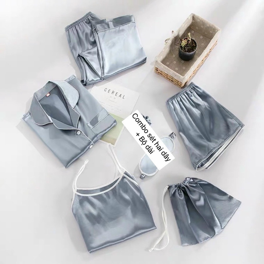 [💯💯💯HÀNG THẬT FREE SHIP] ❤️❤️❤️Bộ đồ ngủ 04 món đơn sắc❤️[HÀNG SIÊU ĐẸP] | BigBuy360 - bigbuy360.vn