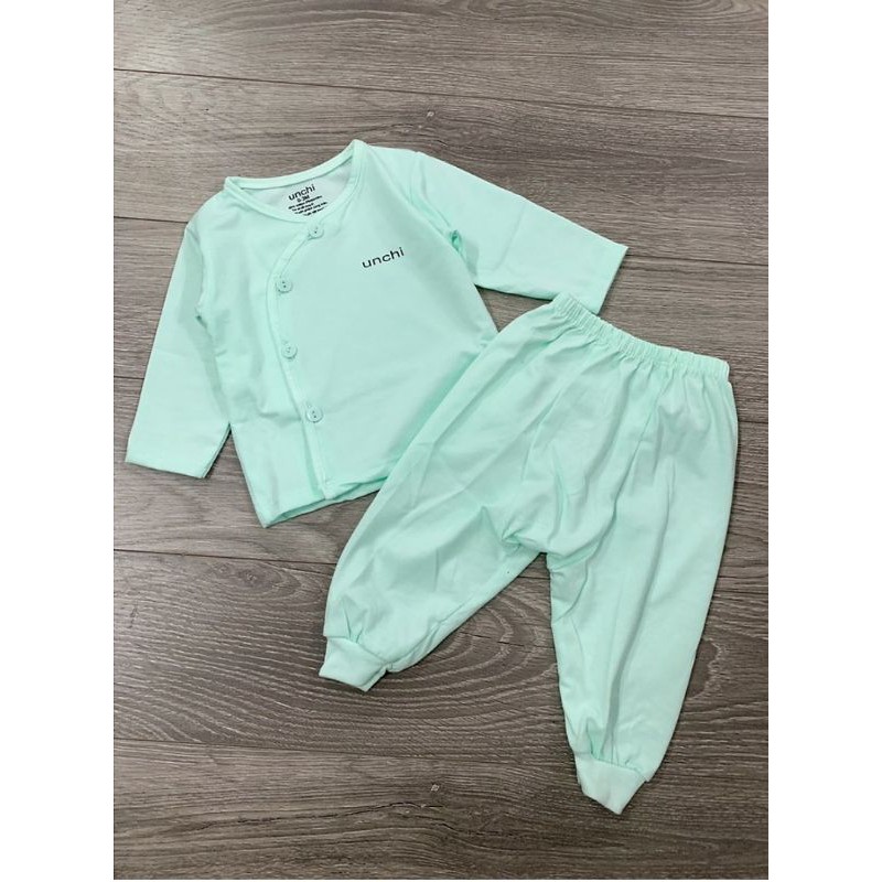 Bộ Quần Áo Cotton Dài Tay Unchi Cho Bé 3-8kg / Mã Màu