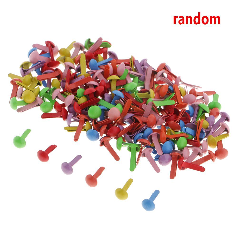 CLEOES 200pcs Fastener High-quality Paper Craft Mini Brads DIY Colorful Scrapbooking Decor 4.5mm Practical Card Making/Multicolor