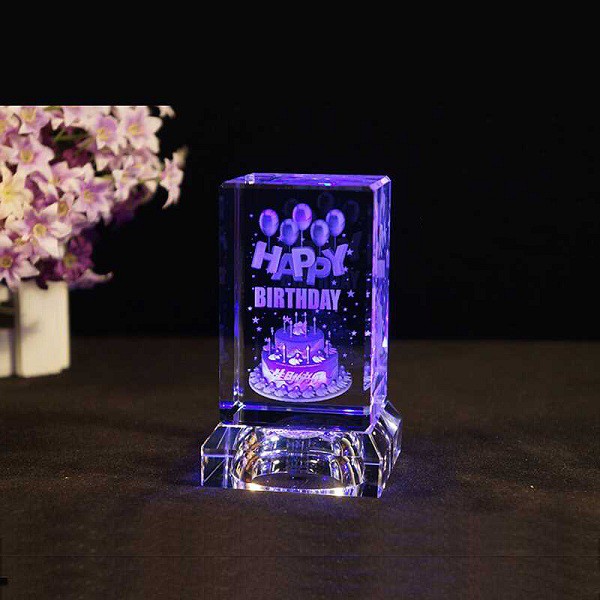 Quà lưu niệm pha lê Happy birthday- Quà sinh nhật tặng bạn trai, bạn gái -