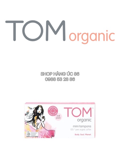 Băng vệ sinh dạng tampon Mini Tampons TOM Organic (2x8 pack)