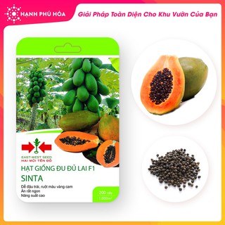 Hạt Giống Đu Đủ Lai F1 SINTA -Ruột Đỏ- Dễ Đậu Trái, Ruột Màu vàng Cam. Ăn Rất Ngon. Năng Suất Cao