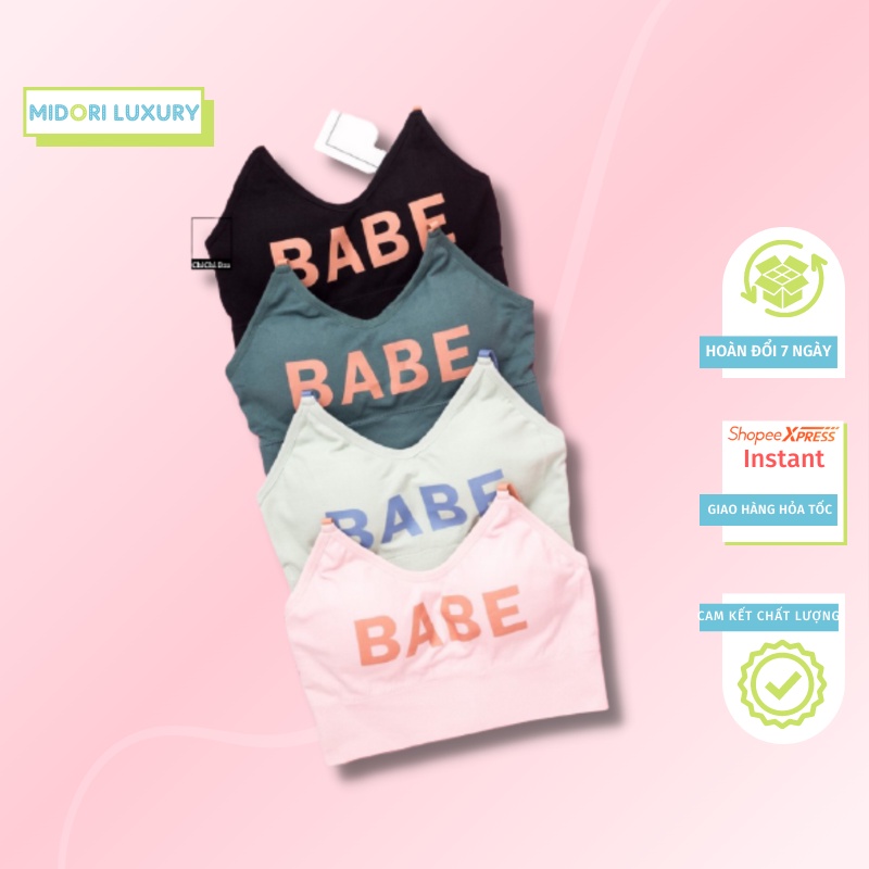 Áo bra nữ in chữ năng động trẻ trung, Áo hai dây nâng vòng một gợi cảm mã BABE 816