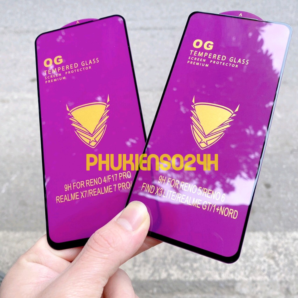 Kính Cường Lực OG tím - Meibo HD+ Cho OPPO Reno 8T 4g Reno 8 8z Reno 7 7z Reno 6 6Z Realme 9 Full Màn Hình Siêu Chịu Lực