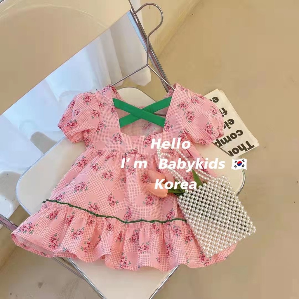 Đầm Cotton Mùa Hè Hai Dây In Họa Tiết Hoa Phong Cách Hàn Nhật Dễ Thương Dành Cho Bé Gái 2022