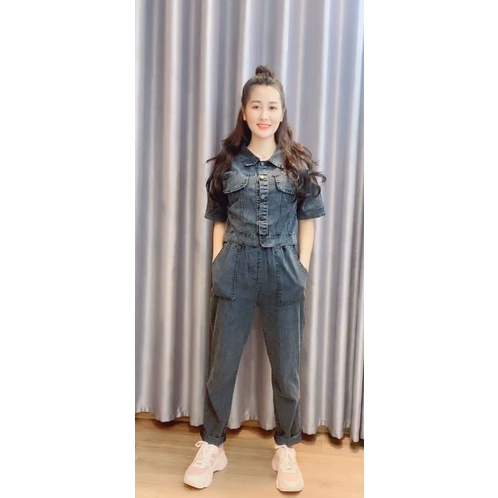Set bộ bò Nữ sport , thiết kế áo croptop, quần suông dáng dài , phong cách cá tính KANDY K2