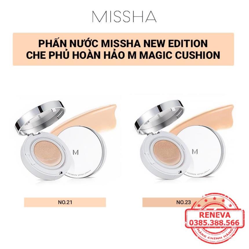 Phấn Nước Missha NEW EDITION Che Phủ Hoàn Hảo M Magic Cushion SPF 50+ PA+++ 15g PNMS01 RENEVA