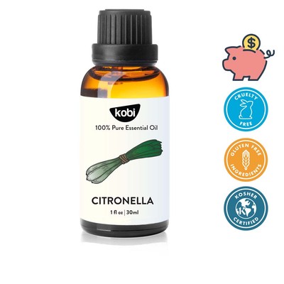 Tinh dầu Sả Java Kobi Citronella 30ml thơm phòng khử mùi hỗ trợ xua côn trùng dùng khuếch tán