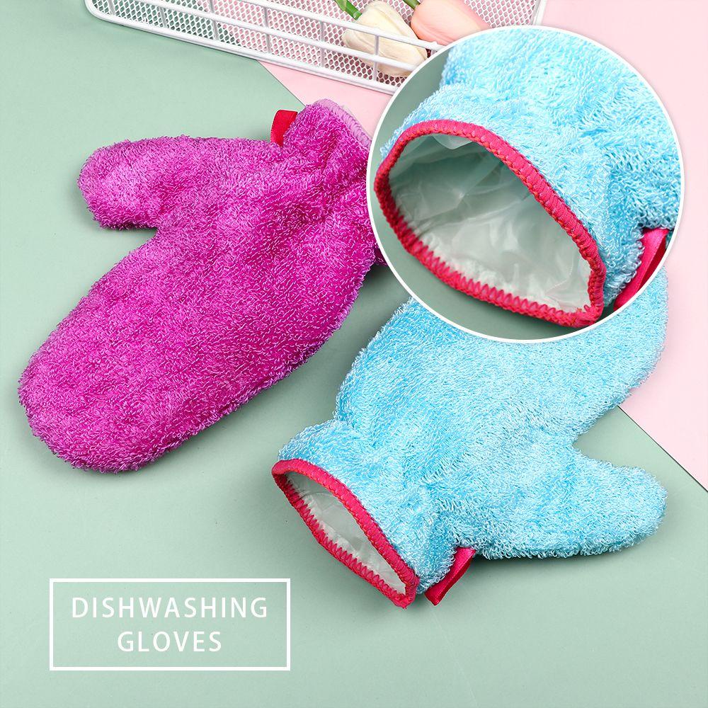 Găng Tay Rửa Chén Vải Nhung Chống Dầu Mỡ