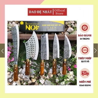 Dao bếp bộ 5 dao nhà bếp cao cấp làm 100% từ nhíp xe ô tô cán gỗ cẩm chỉ cực kì chắc chắn