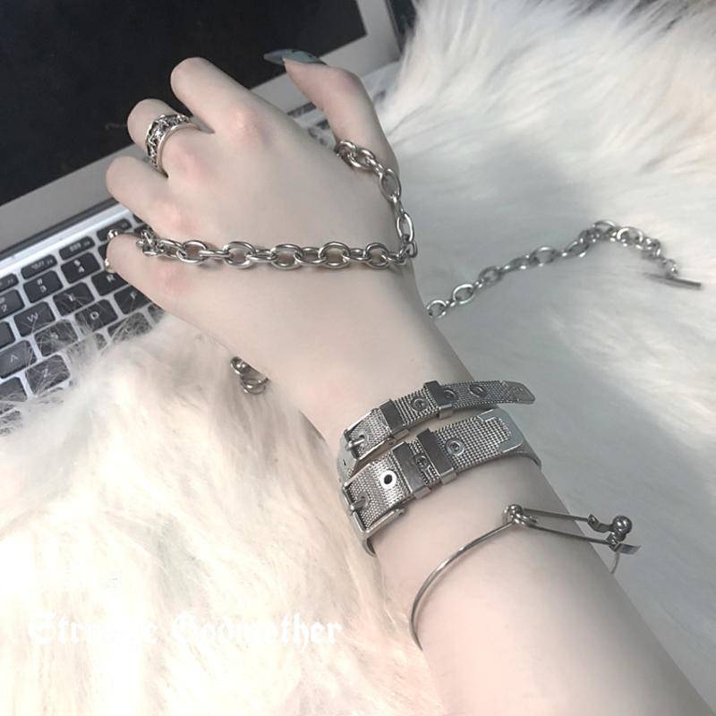 Stainless Steel Pendant European and American Titanium Steel Strap Accessories Fashion Mesh Strap Co