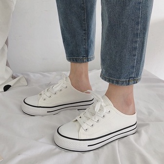 Giày Lười canvas Đế Độn Thời Trang Cho Nữ