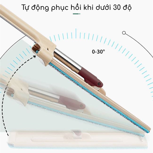 Cây Lau Nhà Tự Vắt Thông Minh Thế Hệ Mới - Làm Sạch Mọi Ngóc Ngách xoay 360 độ sẵn 2 bông lau