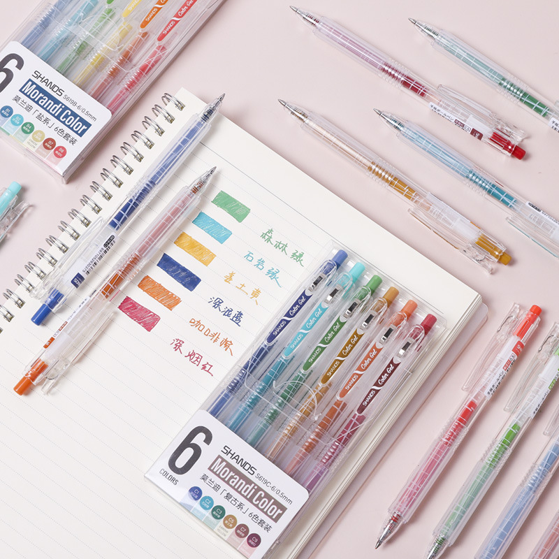 Hộp 6 bút bi nhiều màu sắc tùy chọn tiện dụng