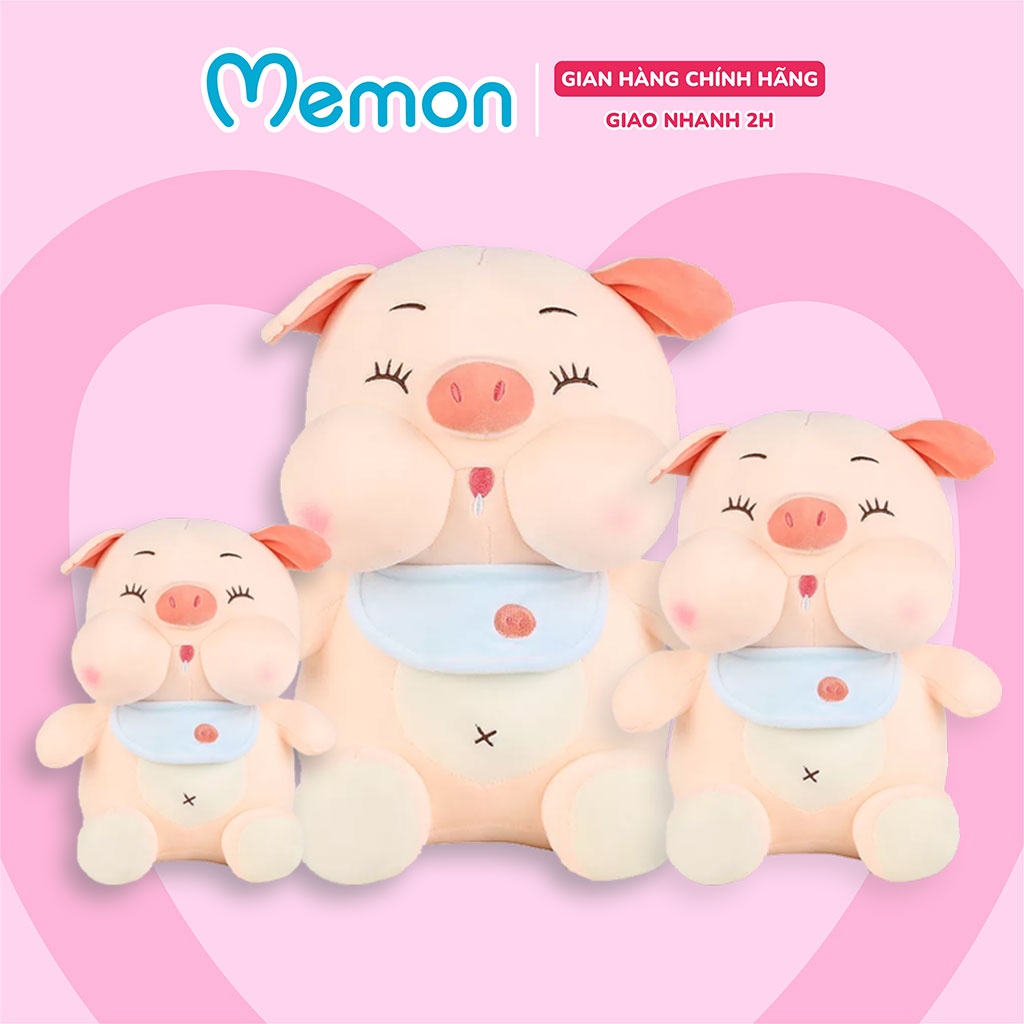 Gấu Bông Heo Má Bự Quàng Khăn Cao Cấp Memon