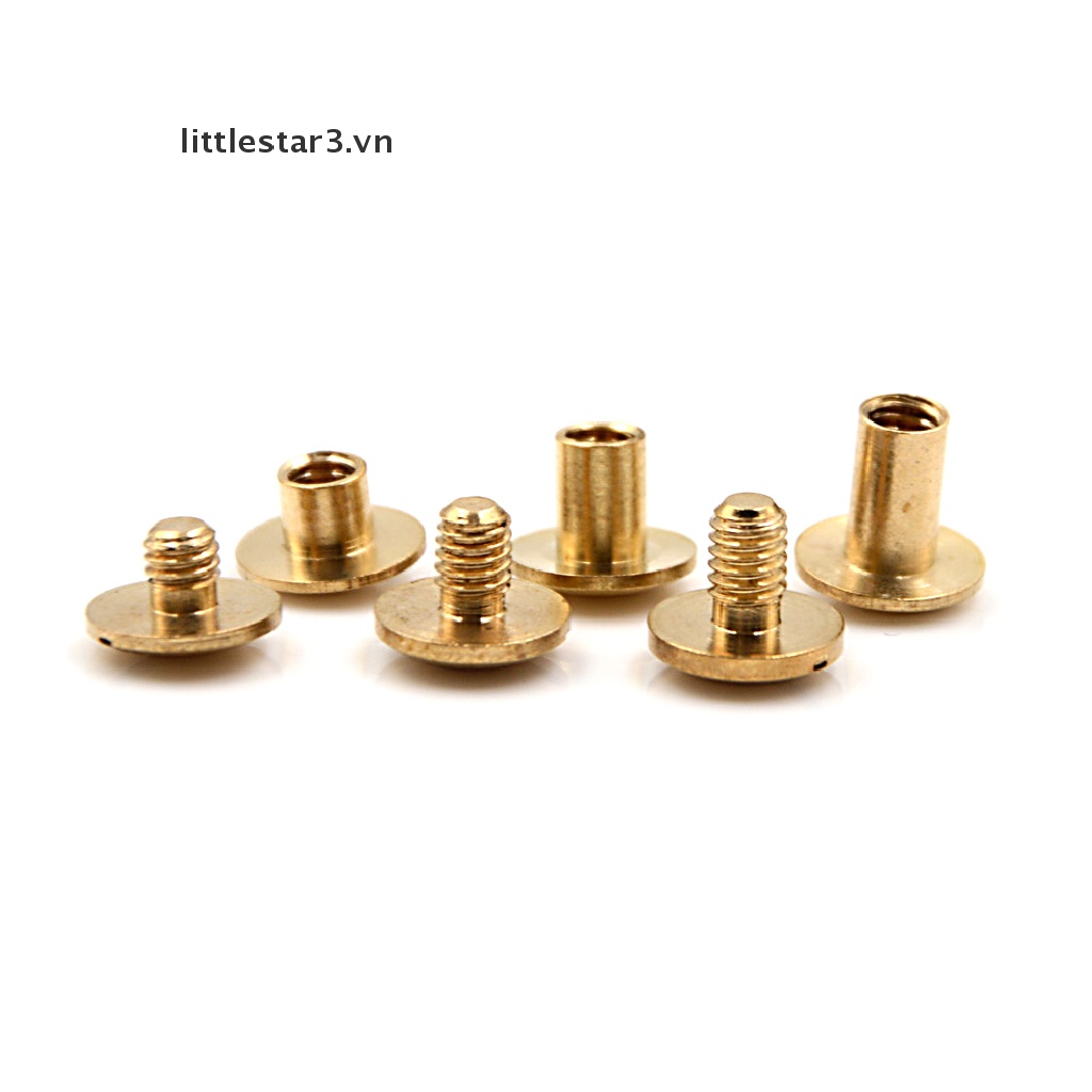 Set 10 Đinh Tán Bằng Đồng Thau Hình Vòng Cung 6mm Chuyên Dụng Cho Thắt Lưng Da