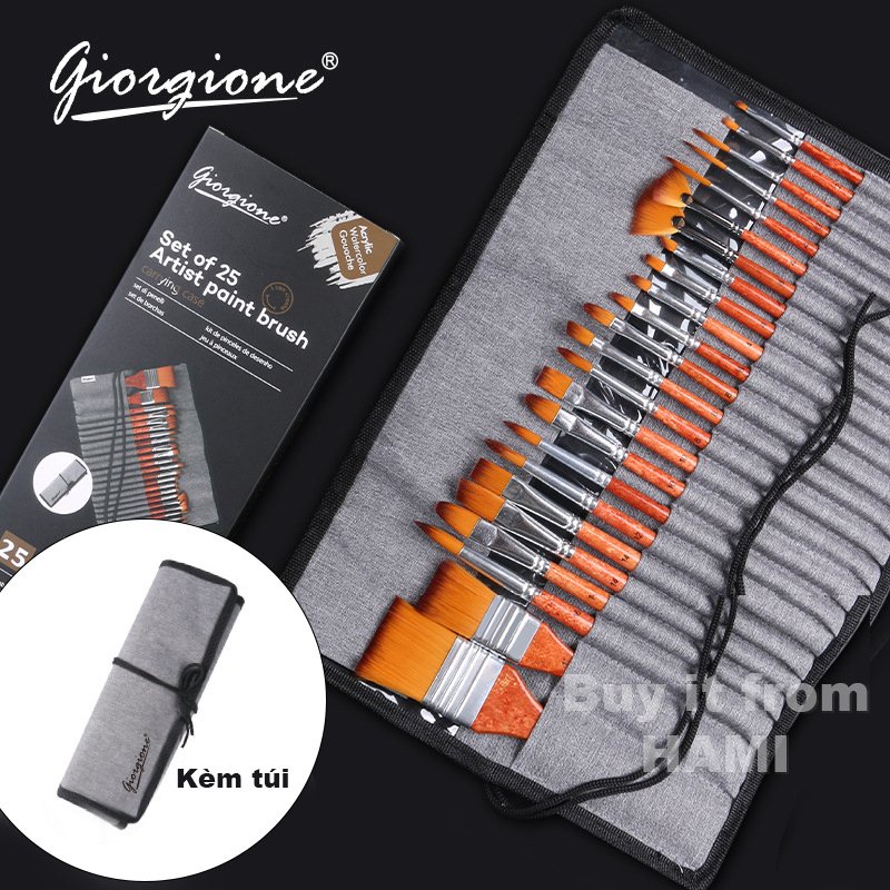 Bộ 24 cọ Giorgione túi vải tiện lợi