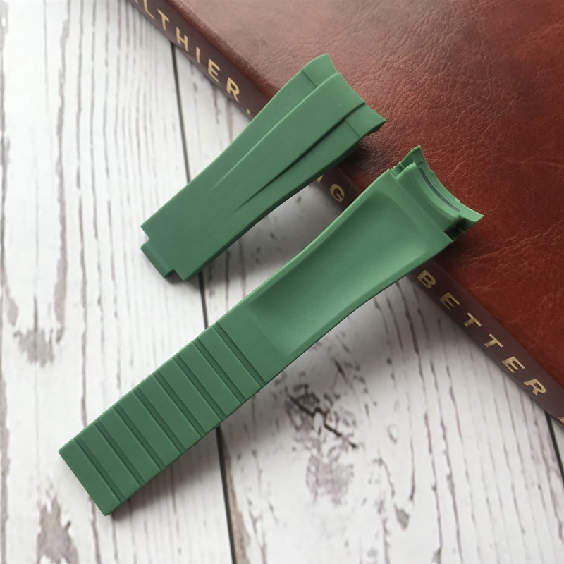 ROLEX Dây Đeo Đồng Hồ Bằng Cao Su Dẻo Chống Thấm Nước Có Khóa Gấp Gọn Màu Xanh Lá/Đen/Xanh Dương/ Ma Cho Nam