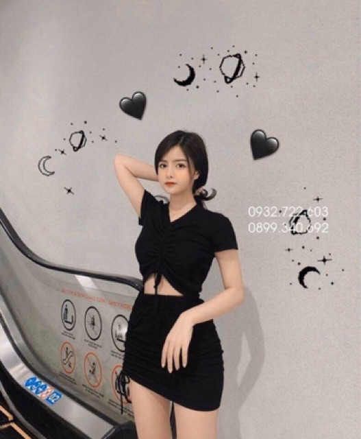 Set Áo CRT rút ngực kèm chân váy (Set Rút Ngực)