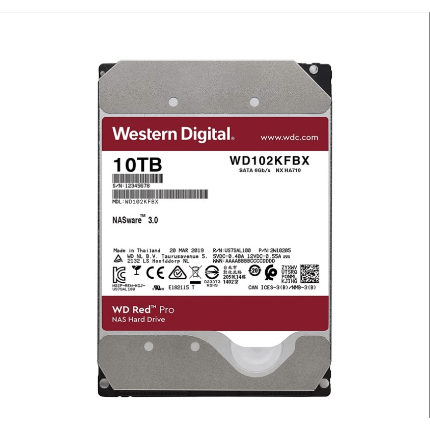 Ổ Cứng HDD WD Red Pro 10TB 256MB 7200RPM WD102KFBX - New Seal